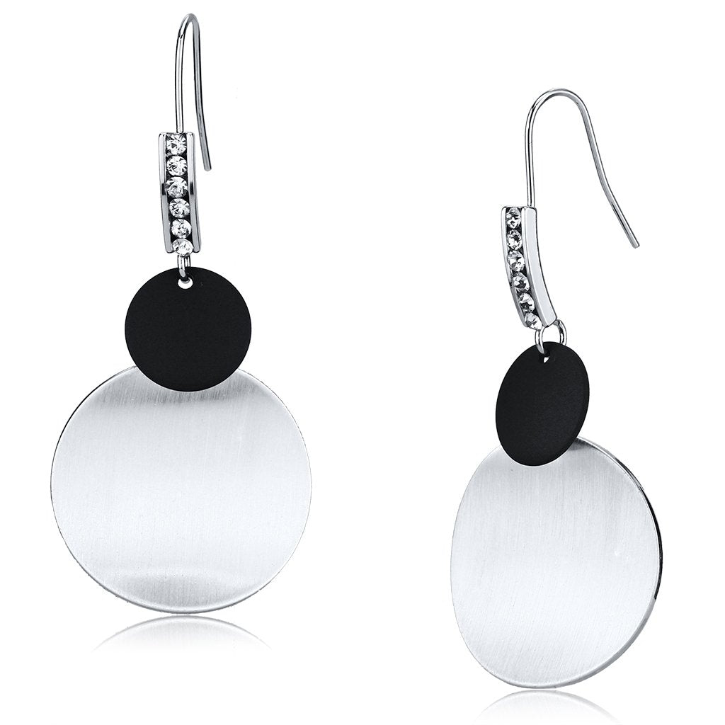 JCE2655 Special Color Iron Earrings with Top Grade Crystal  in Clear