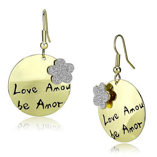JCE2663 Gold Iron Earrings with No Stone
