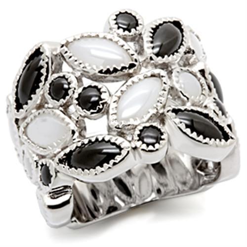 JCES113 Rhodium 925 Sterling Silver Ring with Milky CZ  in Multi Color