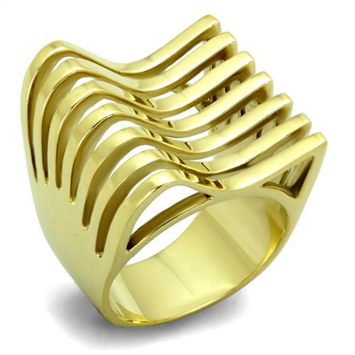 JCE1628 IP Gold(Ion Plating) Stainless Steel Ring with No Stone