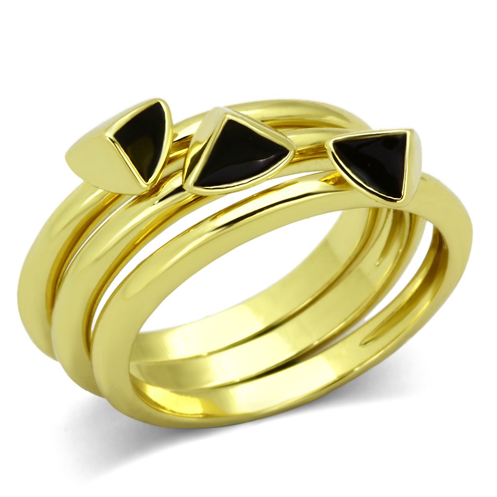 JCE876 IP Gold(Ion Plating) Stainless Steel Ring with Epoxy  in Jet